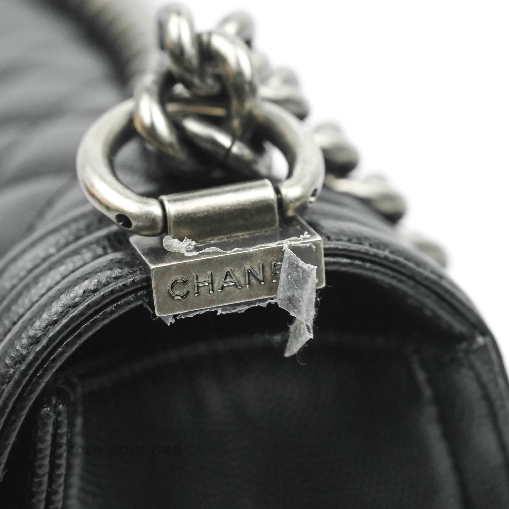 Chanel Boy Quilted Medium Handbag in Black Caviar Leather with Ruthenium Hardware - Perfect for Evening Events, Parties & Luxury Fashion Accessories
