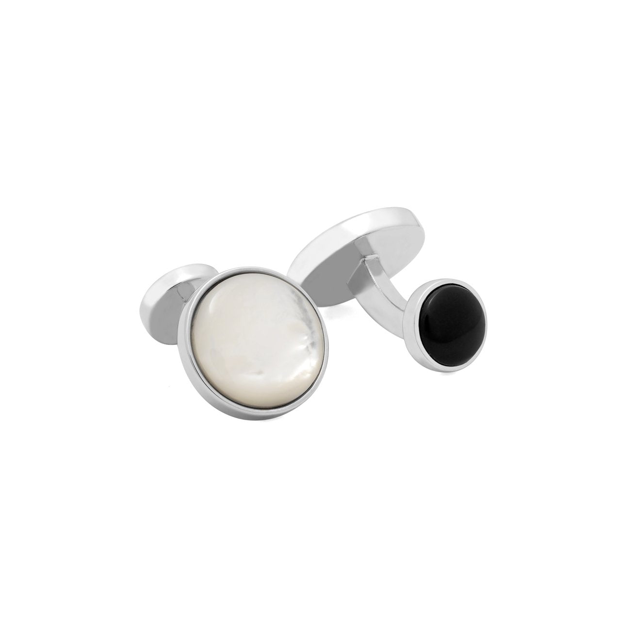Elegant Reversible Cufflinks - Mother of Pearl & Onyx for Men | Perfect for Weddings, Business Meetings & Formal Events
