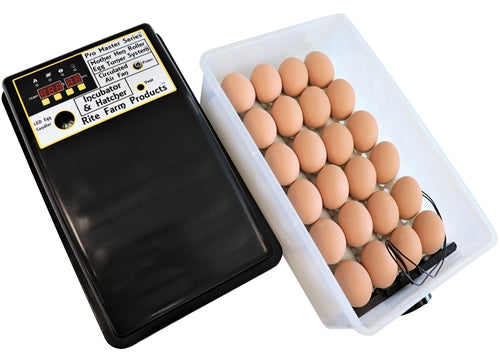 Rite Farm Pro Master Series 24 Egg Chicken Incubator - Automatic Temperature Control for Poultry Hatching, Perfect for Backyard Farmers & Homesteading