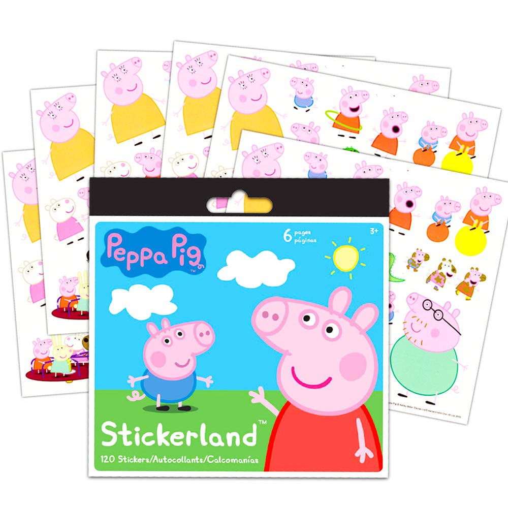 Peppa Pig Stickers for Kids - 12 Sheets Party Favors Set | Perfect for Birthday Parties, School Rewards & Scrapbooking (Peppa Pig Party Supplies)