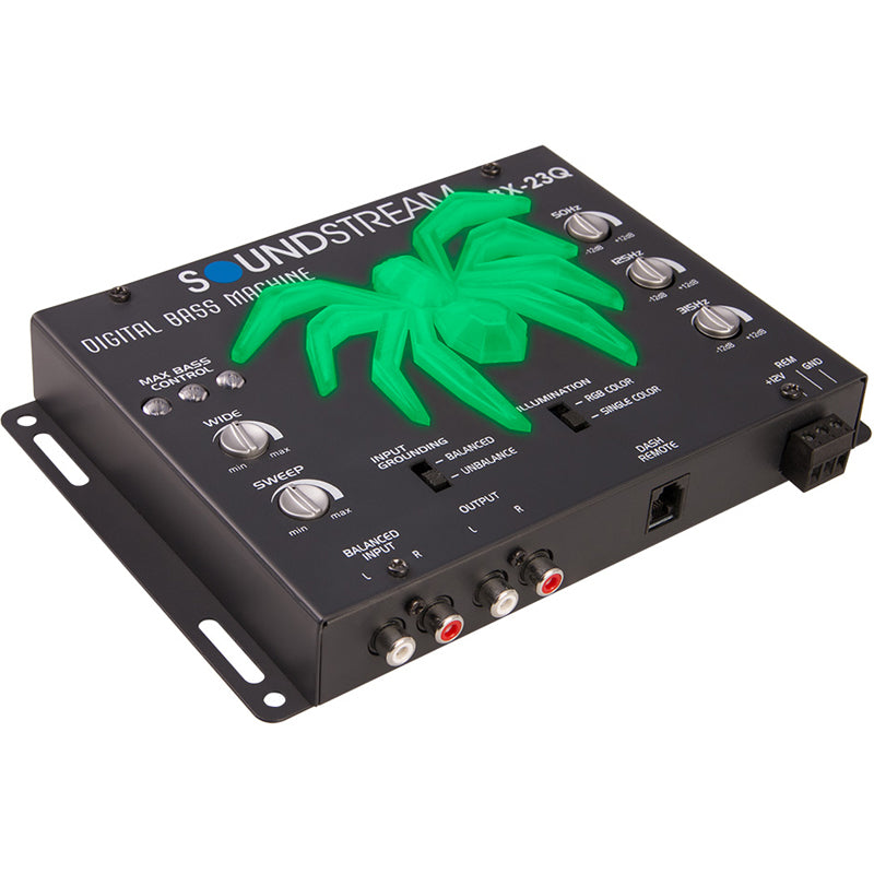 Soundstream BX-23Q Car Audio Bass Processor - 3-Band EQ, RGB LED Lighting for Enhanced Sound Quality | Perfect for Car Audio Systems & Bass Enthusiasts