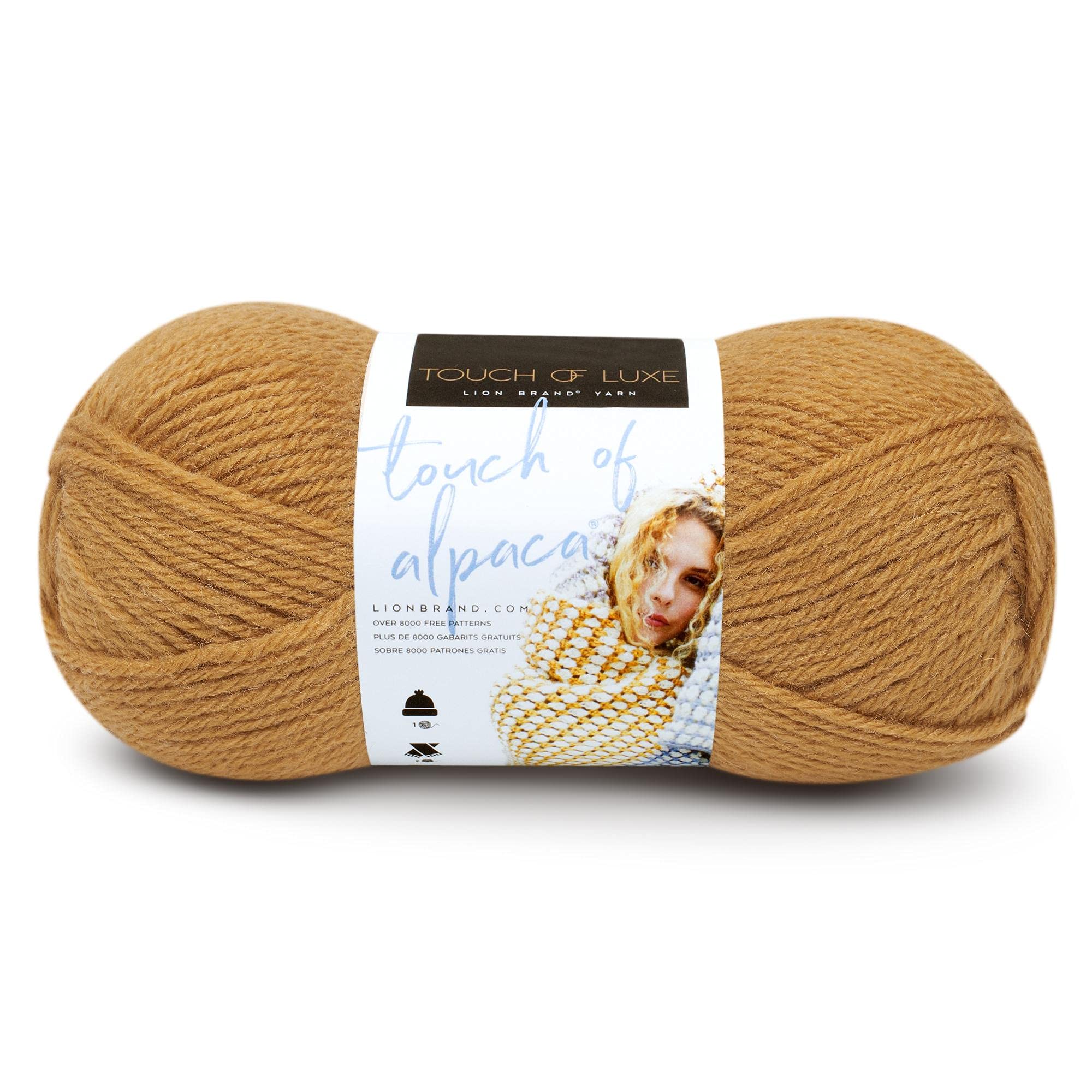 Lion Brand Touch of Alpaca Yarn - 1 Skein Soft Goldenrod Knitting Yarn for Scarves, Hats & DIY Crafts | Premium Alpaca Blend for Crochet & Handmade Gifts