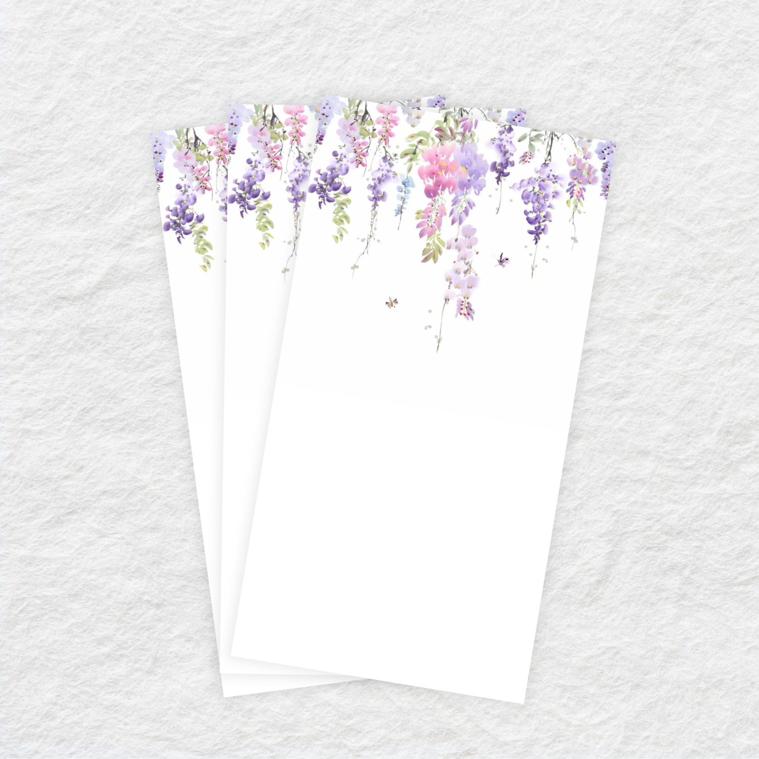 Disposable Linen-Like Paper Guest Towels - 16 Pack Hanging Purple Vines Design | Perfect for Weddings, Parties & Upscale Restrooms