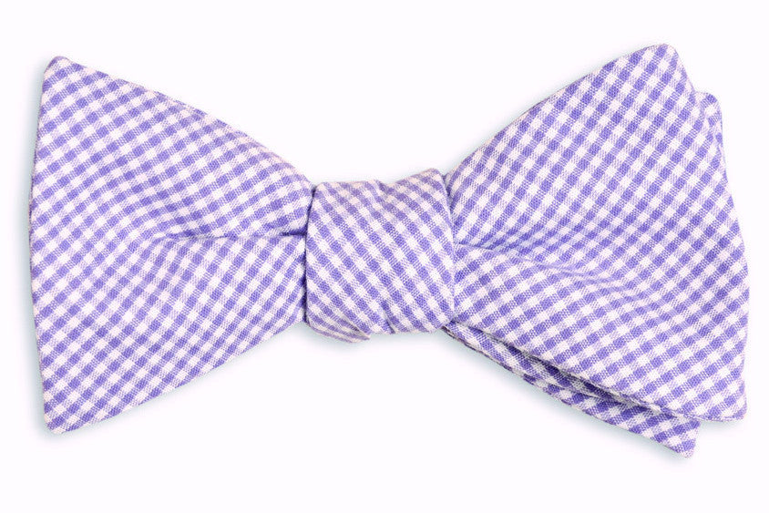 Lavender Mini Check Bow Tie for Dogs - Soft & Stylish Pet Accessory for Small Breeds, Weddings & Photo Shoots
