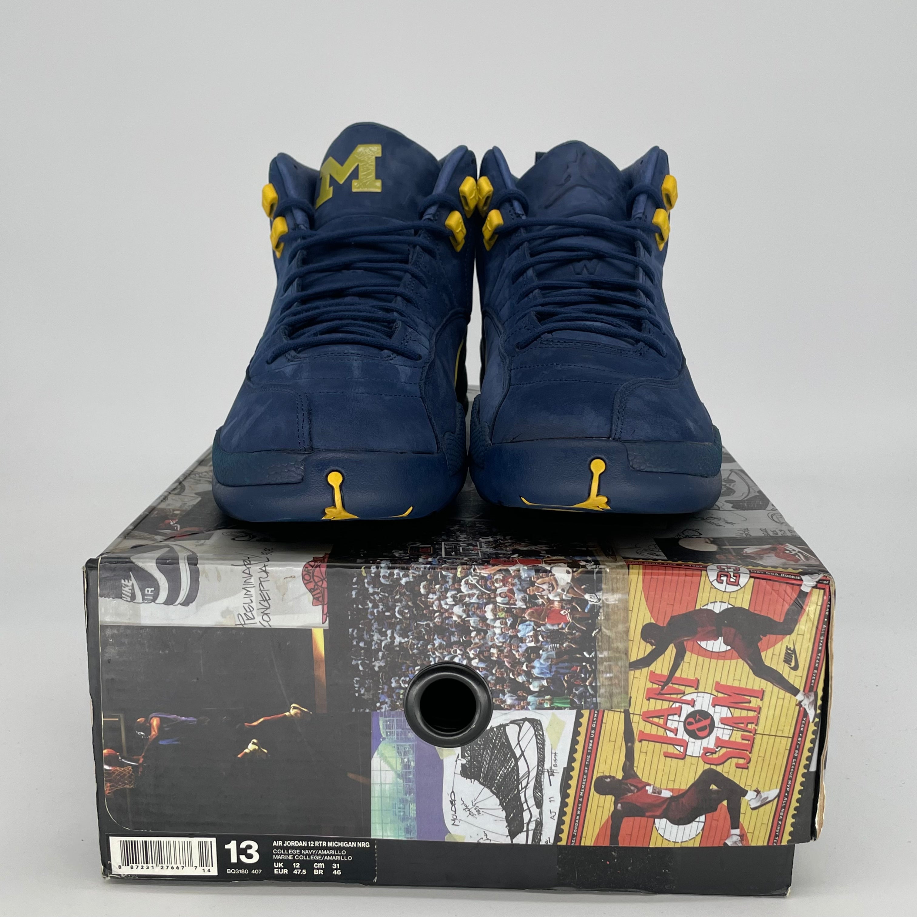 AIR JORDAN 12 Michigan Basketball Shoes Men's Size 13 - BQ3180-407 | Retro Sneakers for Basketball, Streetwear & Casual Outfits