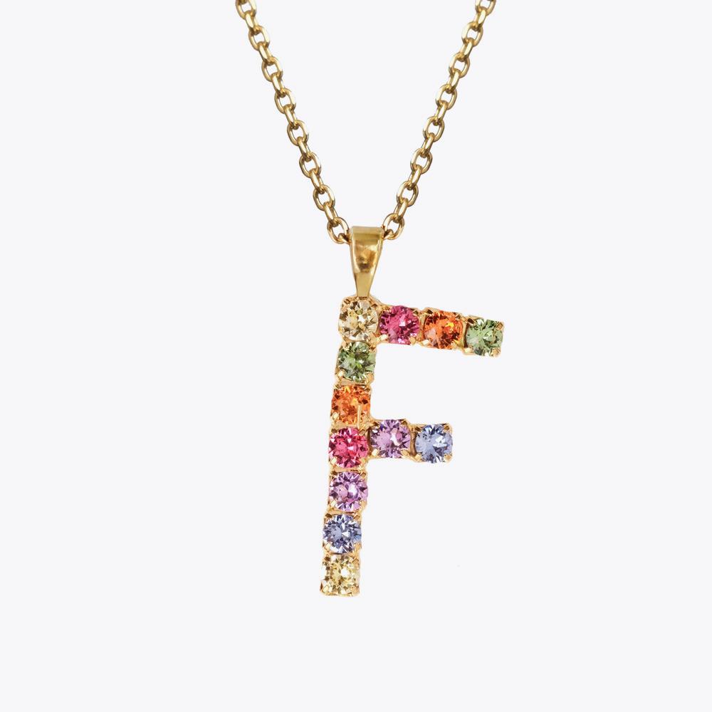 Personalized Letter Necklace for Women - Rainbow Pendant Jewelry Gift for Her | Perfect for Birthdays, Anniversaries & Everyday Wear