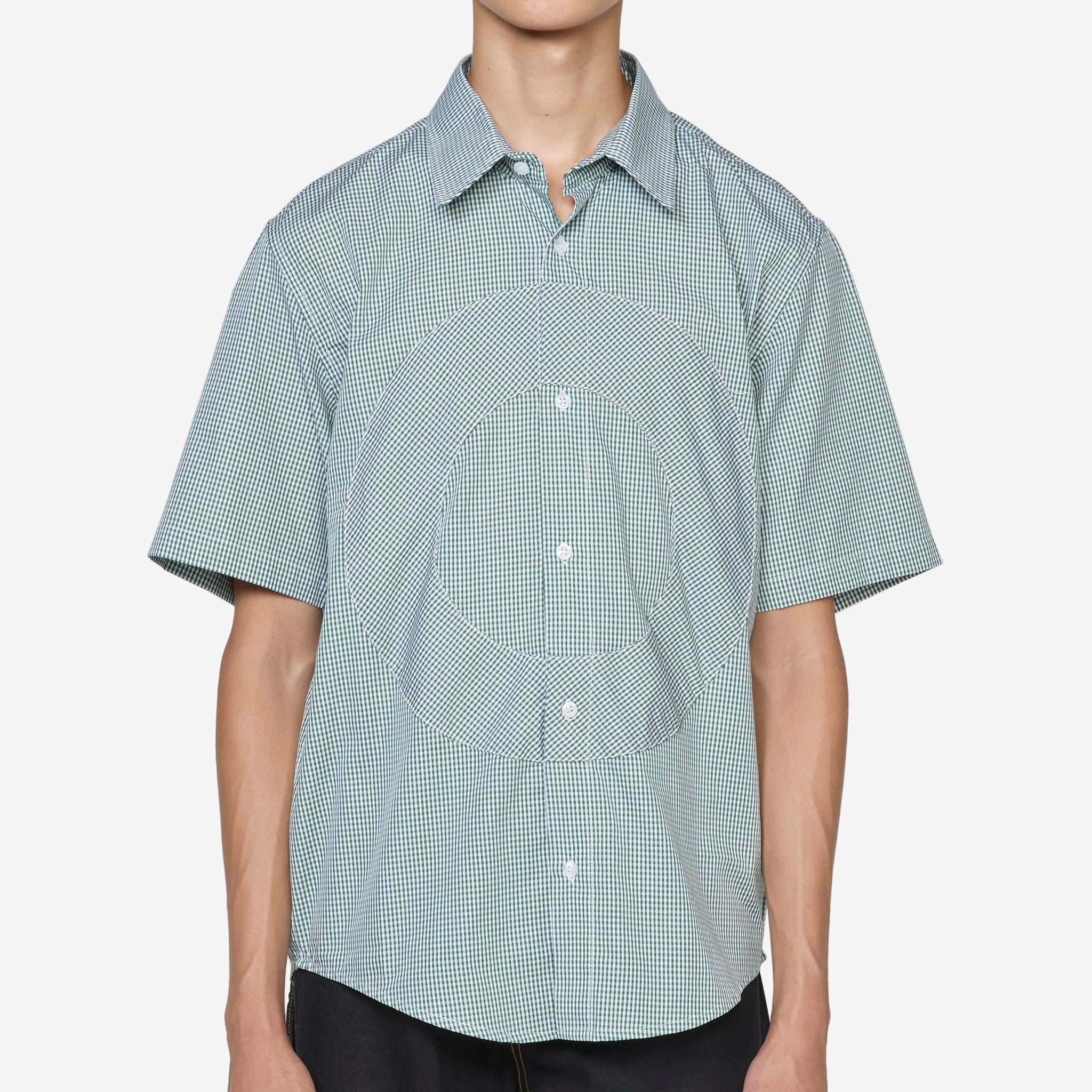 Stylish Green and White Gingham Short Sleeve Shirt for Men | Casual Summer Outfit Essential | Perfect for Beach, Picnic & Outdoor Activities