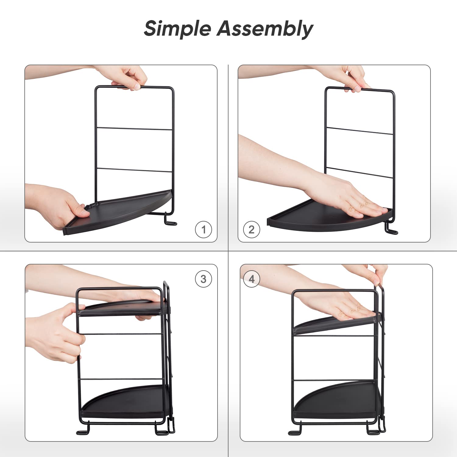 PAFISH 2-Tier Bathroom Organizer Countertop Shelf - Vanity Tray for Makeup, Cosmetics, Perfume & Skincare | Detachable Corner Shelf for Bathroom & Kitchen Storage | Perfect for Small Spaces, Countertop Organization & Home Decor