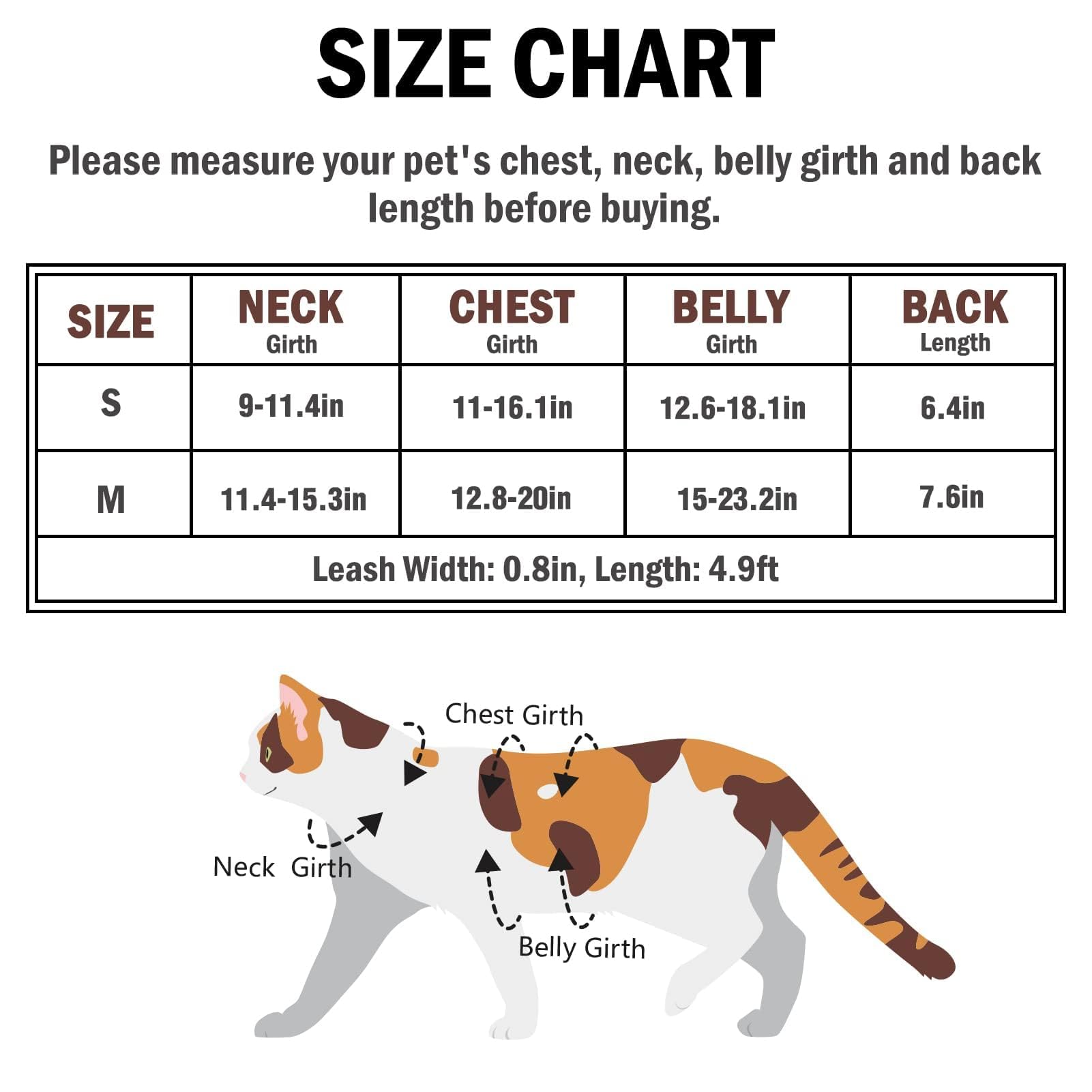 PUPTECK Escape-Proof Cat Harness & Leash Set - Adjustable Breathable Mesh Vest for Cats, Puppies & Small Pets - Reflective Night Safety (Medium, Black) - Perfect for Outdoor Walks, Park Adventures & Vet Visits