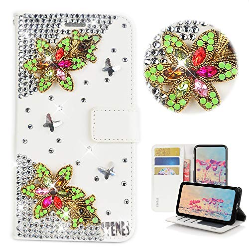 Retro Flowers Butterfly / White