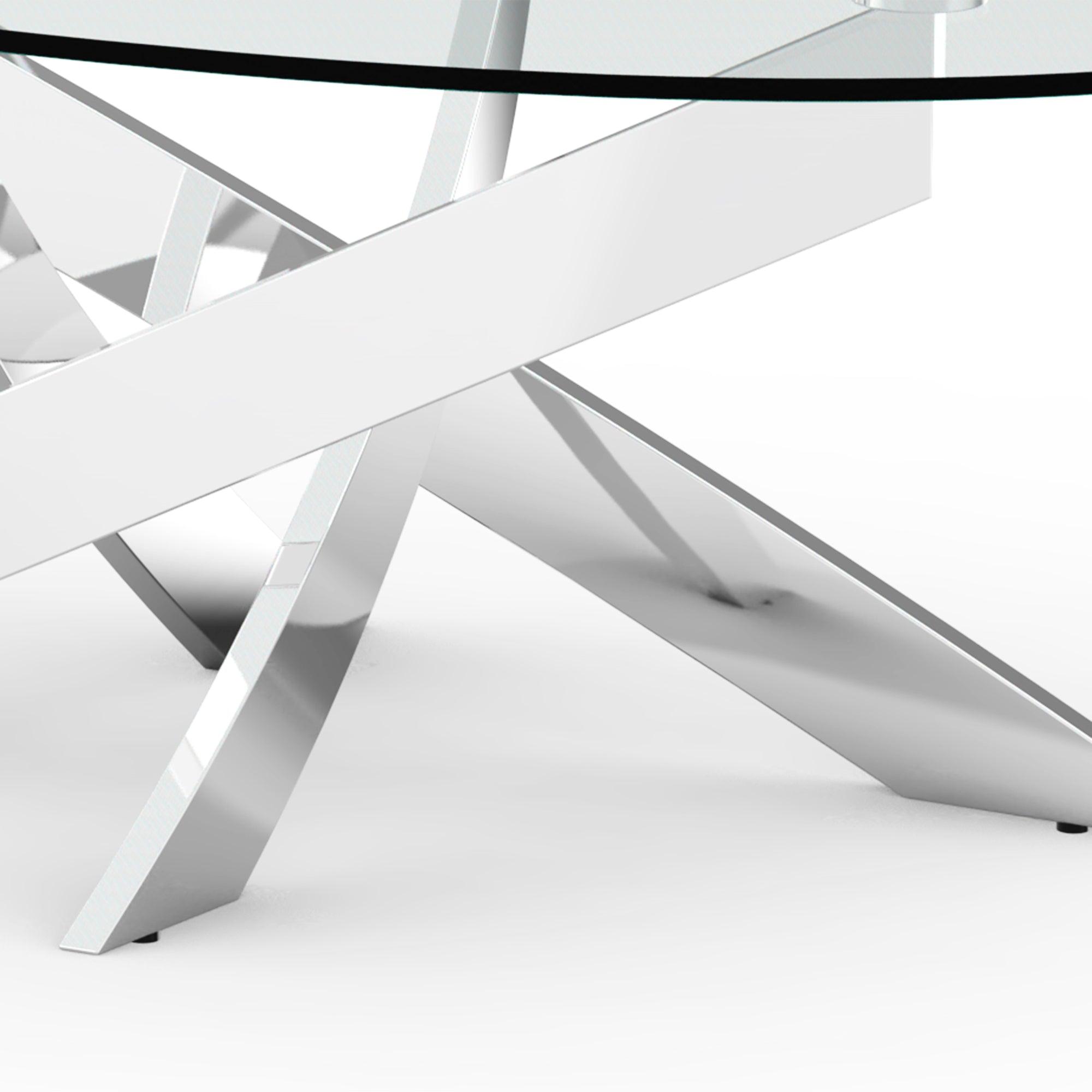 17-Inch Modern Glass Coffee Table for Living Room & Bedroom - Stylish Centerpiece for Small Spaces & Home Decor