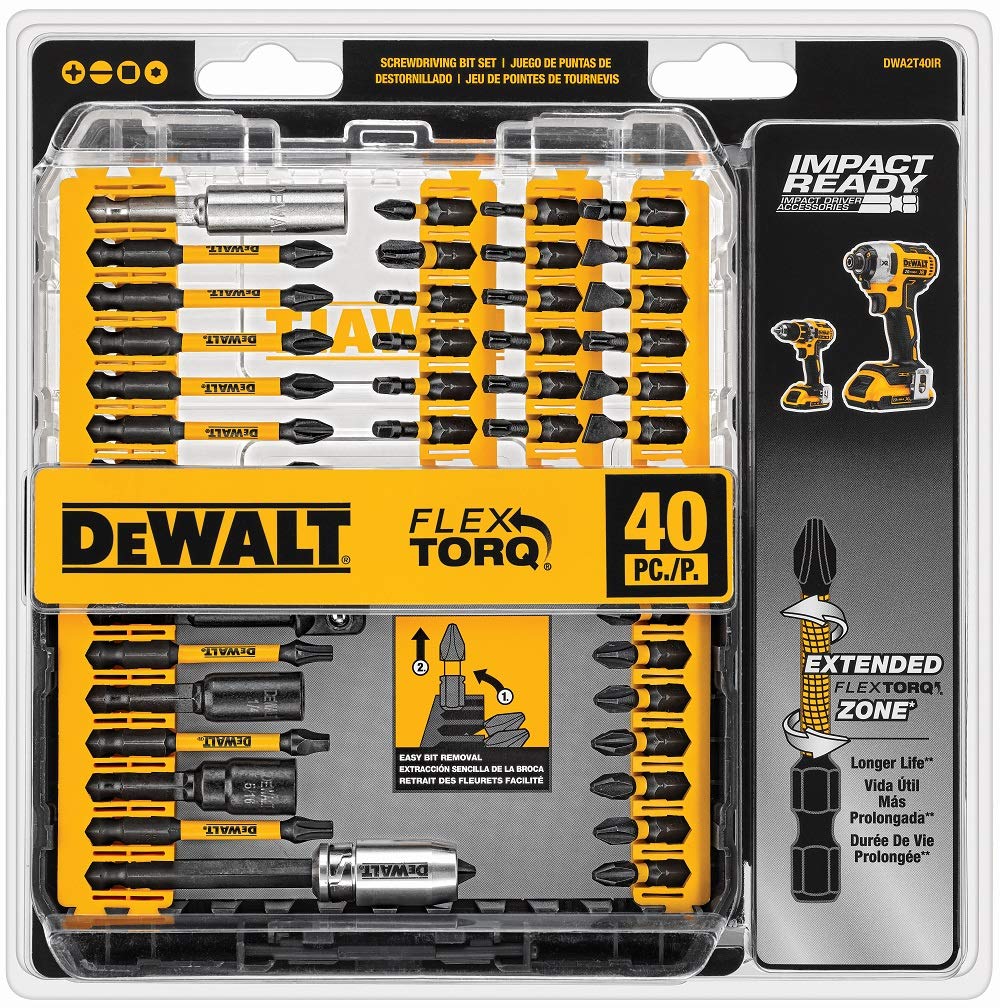 DEWALT 205-Piece Mechanics Tool Set & 40-Piece Screwdriver Bit Set - Professional Automotive & Home Repair Tool Kit for DIY Projects