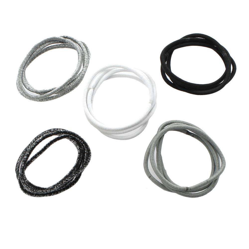 Professional Grade My Lello Hair Elastics & Ponytail Holders - 1000 Pack Metallic Silver Hair Ties for Women | Perfect for Gym, Work, School & Everyday Use