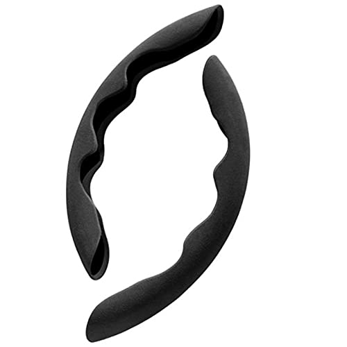 Potadak 2-Pack Universal Anti-Slip Steering Wheel Cover - Black | Non-Slip Grip Handle Protector for Cars, Trucks & SUVs | Perfect for Hot Weather, Long Drives & Enhanced Driving Comfort