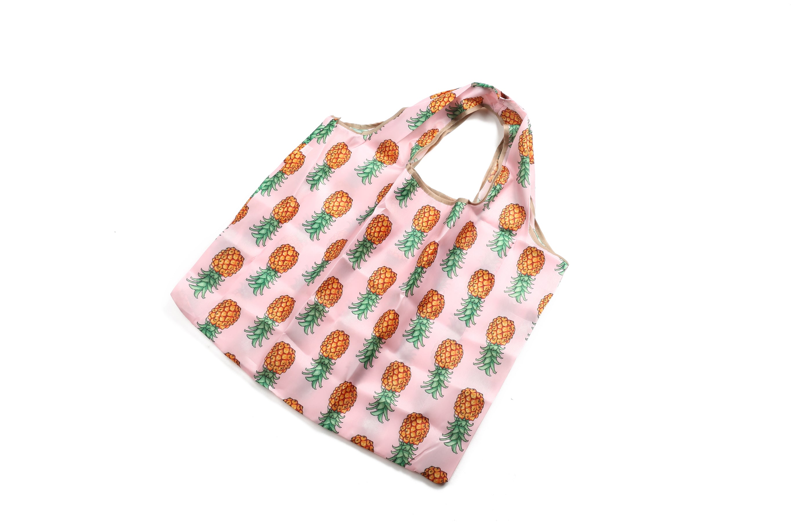 Foldable Tote Bag for Women - Stylish Jackie Pineapple Pink Handbag - Perfect for Shopping, Travel & Beach Outings