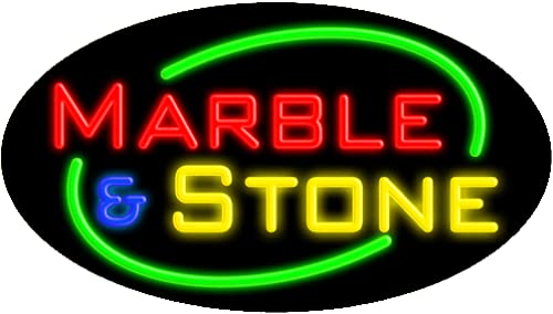 Custom Marble & Stone Glass Neon Sign #14542 - Handcrafted in USA - Perfect for Home Bar, Cafe, Wedding Decor & Gift
