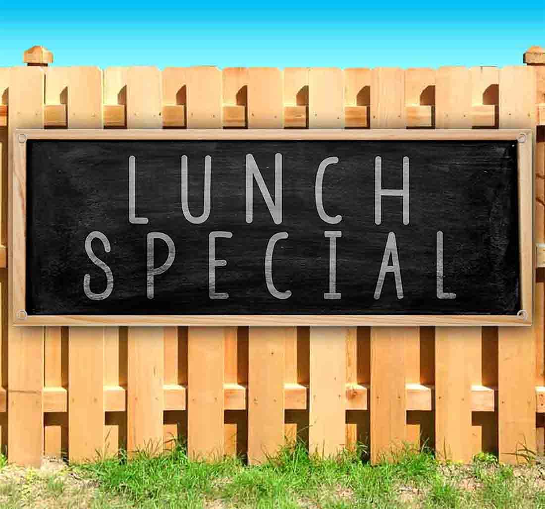 13 oz Heavy-Duty Vinyl Lunch Special Banner with Metal Grommets - Single-Sided Non-Fabric Sign for Restaurants, Cafes & Events
