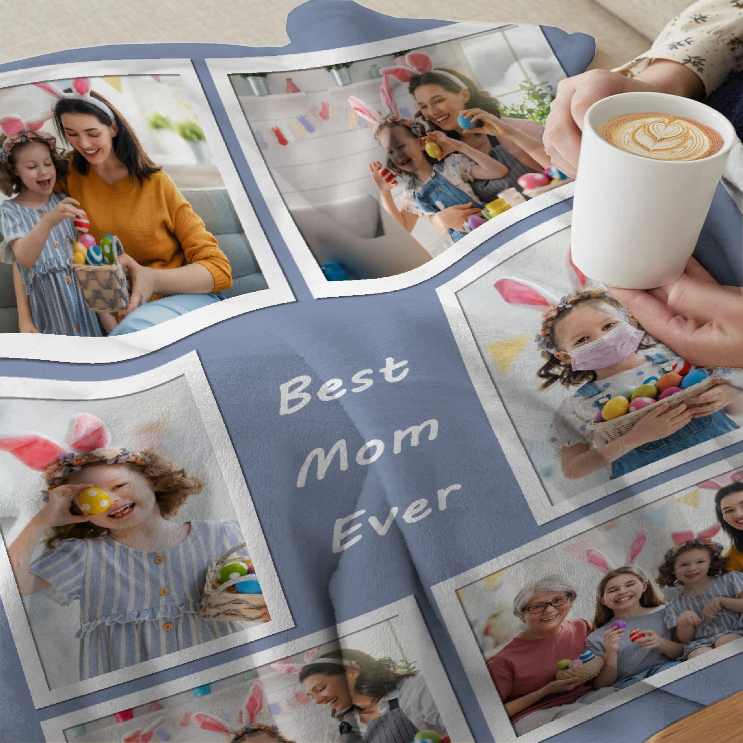 Custom Photo Collage Fleece Blanket - Personalized Throw for Family, Birthday & Wedding Gifts - Extra Large 120