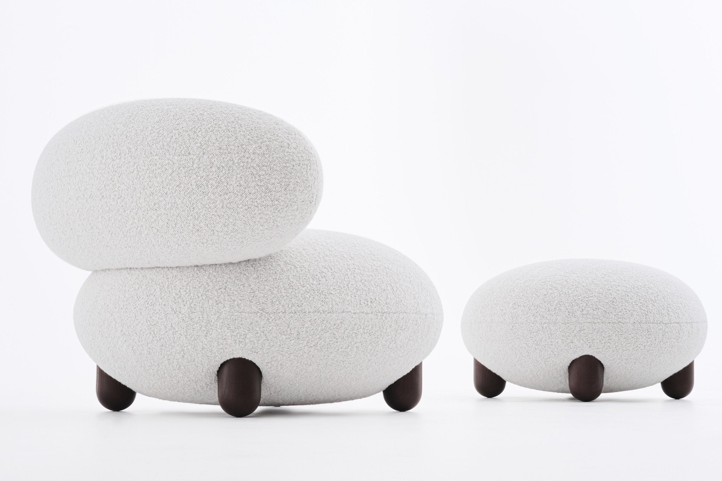 Noom Flock Ottoman - Modern Round Storage Pouf with Removable Cover, Perfect for Living Room, Bedroom & Nursery - Soft and Stylish Footrest, Seating & Home Decor Accent