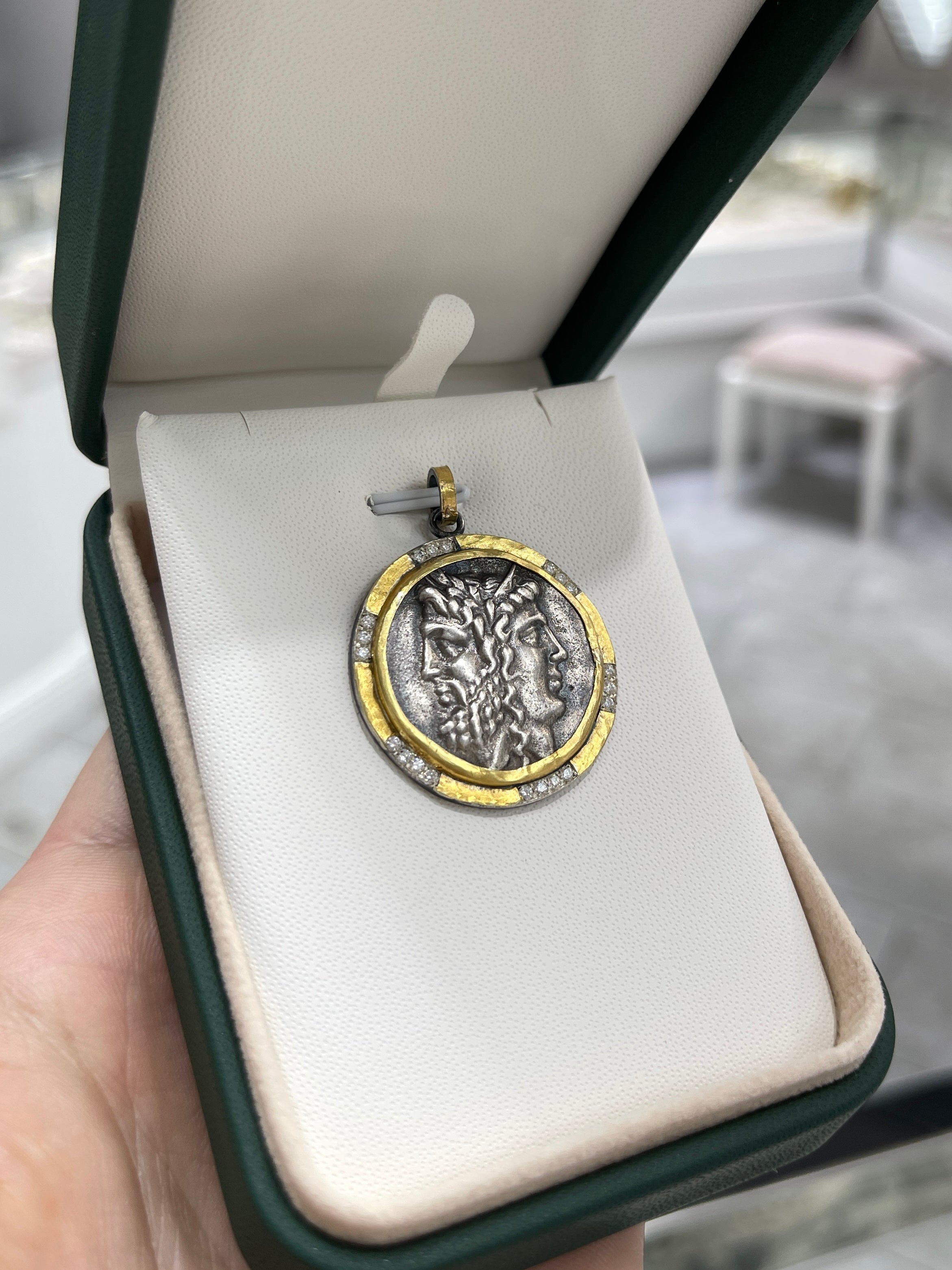 24K Gold & Diamond Medallion Pendant for Men & Women - Luxury Hip Hop Jewelry Gift for Birthday, Anniversary & Special Occasions | Janus & Janus