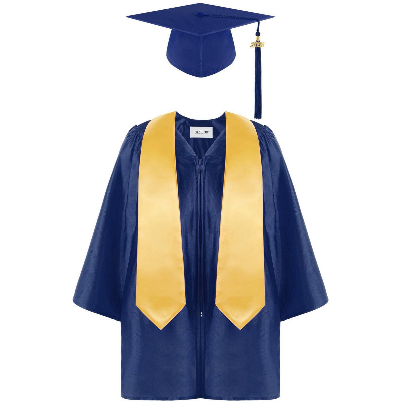 2024 Kids Graduation Gown & Cap Set with Tassel - Kindergarten & Preschool Graduation Dress Outfit for Boys & Girls - Perfect for Ceremonies, Photos & School Events