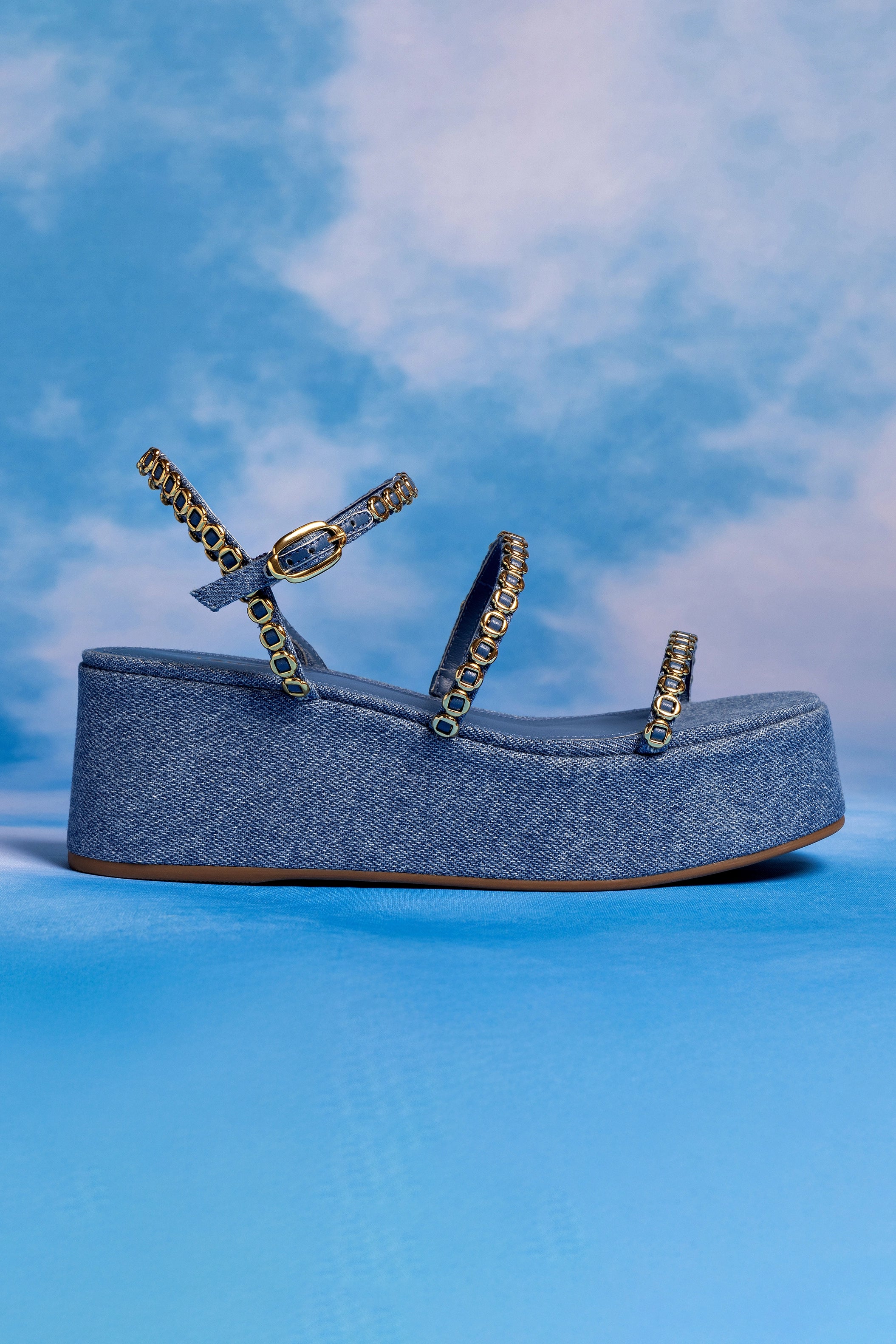 Gio Milanina Blue Stone Raffia Flatform Sandals for Women - Comfortable Summer Beach Wedding Slides & Boho Fashion Sandals
