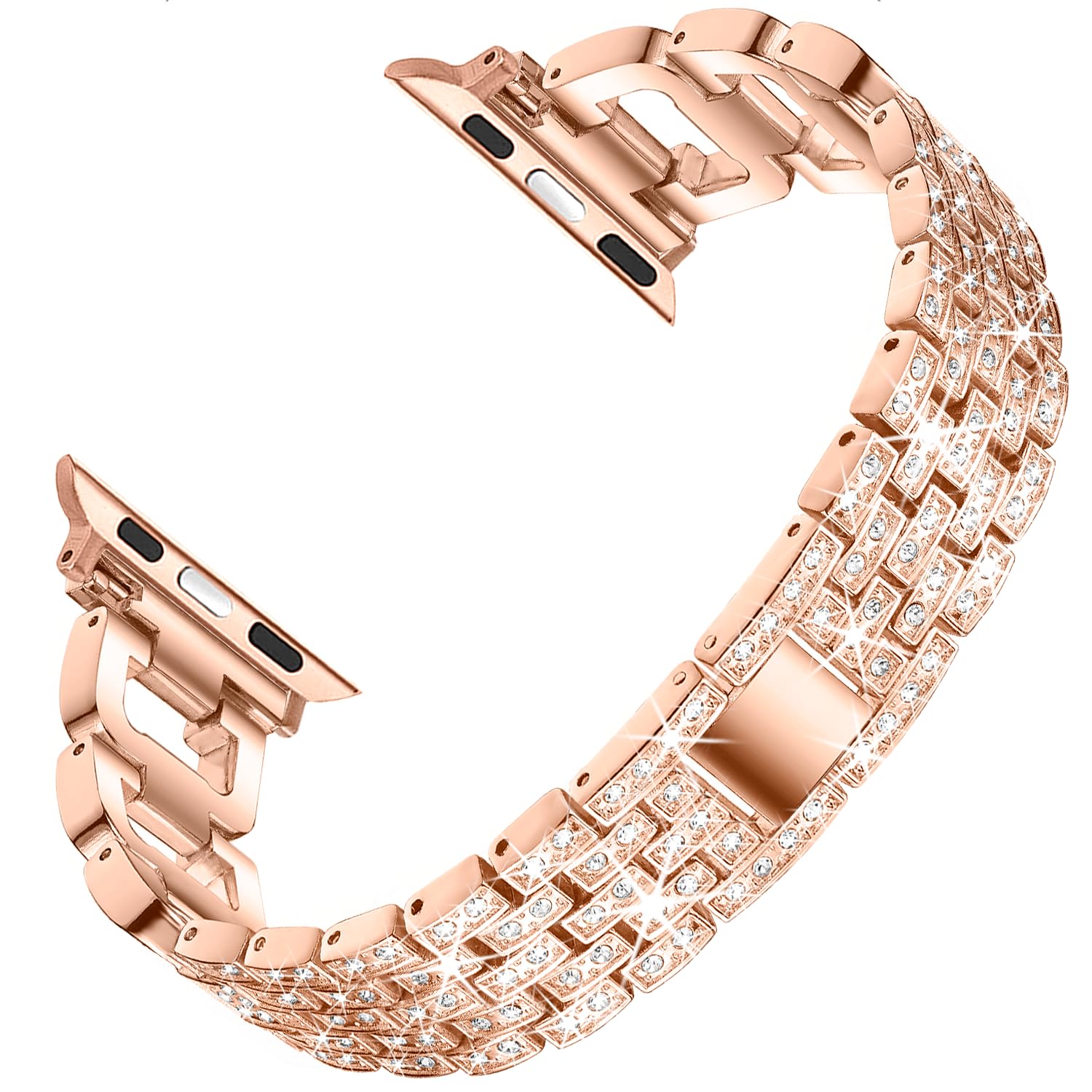 Luxury D-Shape Apple Watch Band for Women - Compatible with Series 9/8/7/6/5/4/3/2/1/SE/Ultra (38mm/40mm/41mm/42mm/44mm/49mm) - Elegant & Stylish iWatch Strap for Work, Parties & Everyday Wear