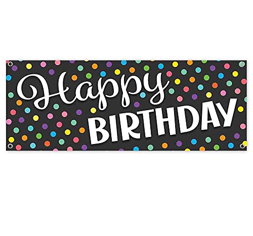 Happy Birthday Banner - 13 oz Heavy-Duty Vinyl with Metal Grommets | Single-Sided Non-Fabric Decoration for Parties & Celebrations | Indoor & Outdoor Use