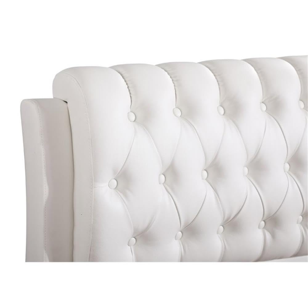 Glory Furniture Marilla White Faux Leather Upholstered Twin Bed Frame - Perfect for Kids' Rooms, Guest Bedrooms & Small Spaces
