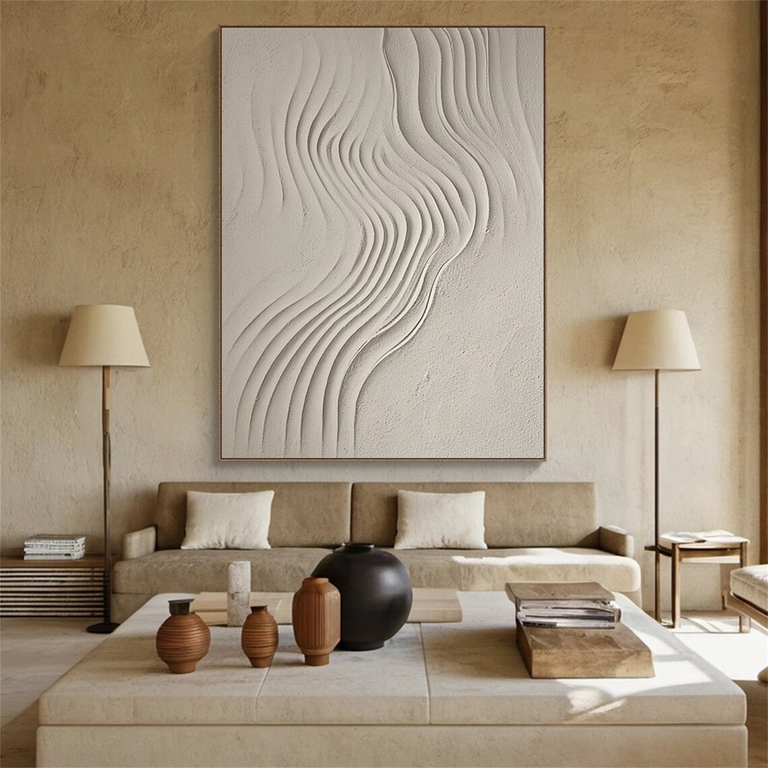 Beige & Brown Abstract Wall Art Print #BB090 - Modern Home Decor for Living Room, Bedroom & Office