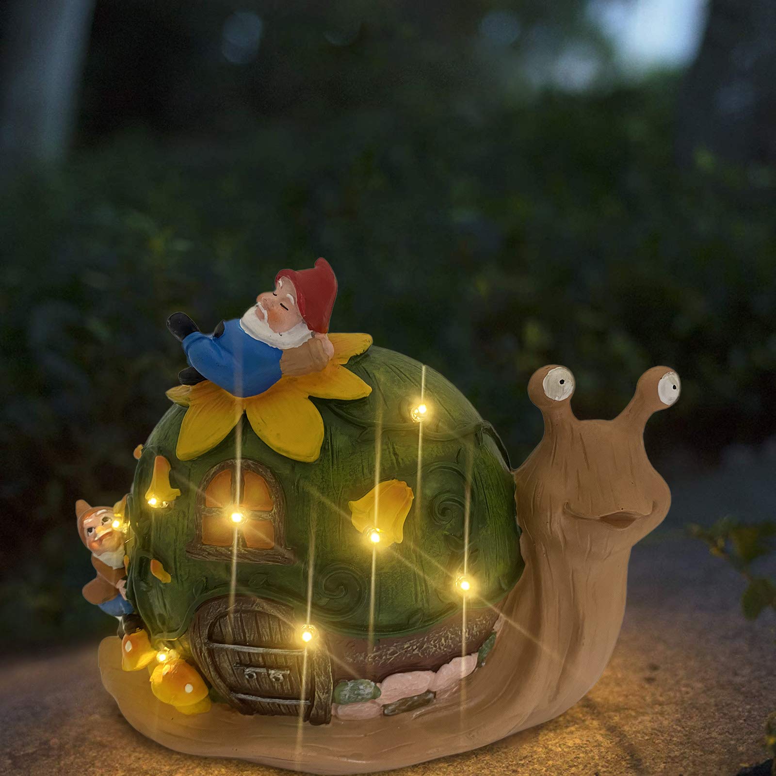 Solar LED Garden Gnome Statue with Magic Orb - Weatherproof Resin Outdoor Decor for Patio, Lawn & Porch | Funny Yard Ornament Gift | Perfect for Garden Decor, Landscape Lighting & Outdoor Party Decorations