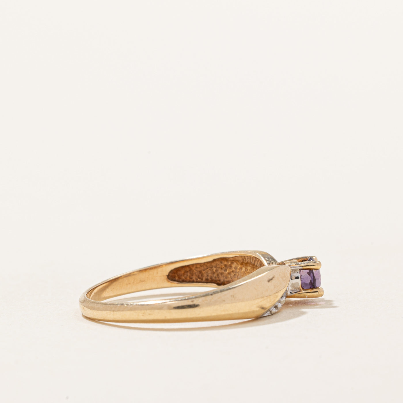 Amethyst & Diamond Ring 0.14ct 0.01ctw Size 6 | Elegant Purple Gemstone Jewelry for Women | Perfect for Engagement, Anniversary & Special Occasion Gifts