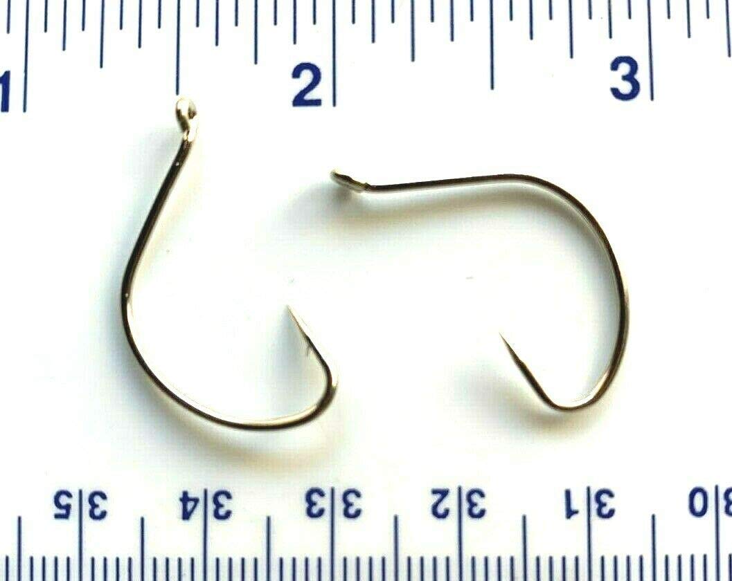 Gerry's Tackle 2X Strong Nickel Wide Gap Hollow Point Kahle Fishing Hooks Size 6 - Premium Saltwater & Freshwater Hooks for Bass, Catfish, and Walleye Fishing