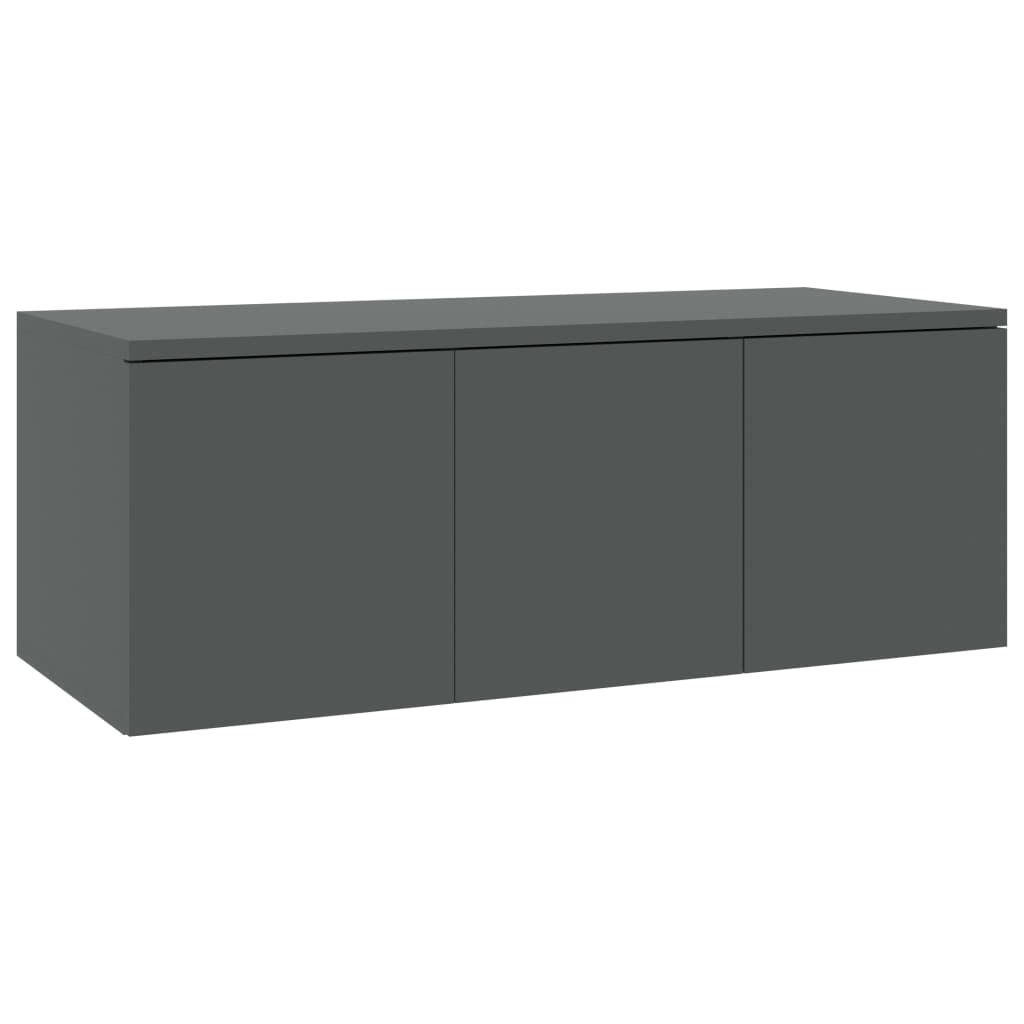 POCREATION Gray TV Stand with 3 Drawers - Modern TV Cabinet Storage Media Console for Living Room & Bedroom - Perfect for Organizing Electronics, DVDs, and Living Space Essentials