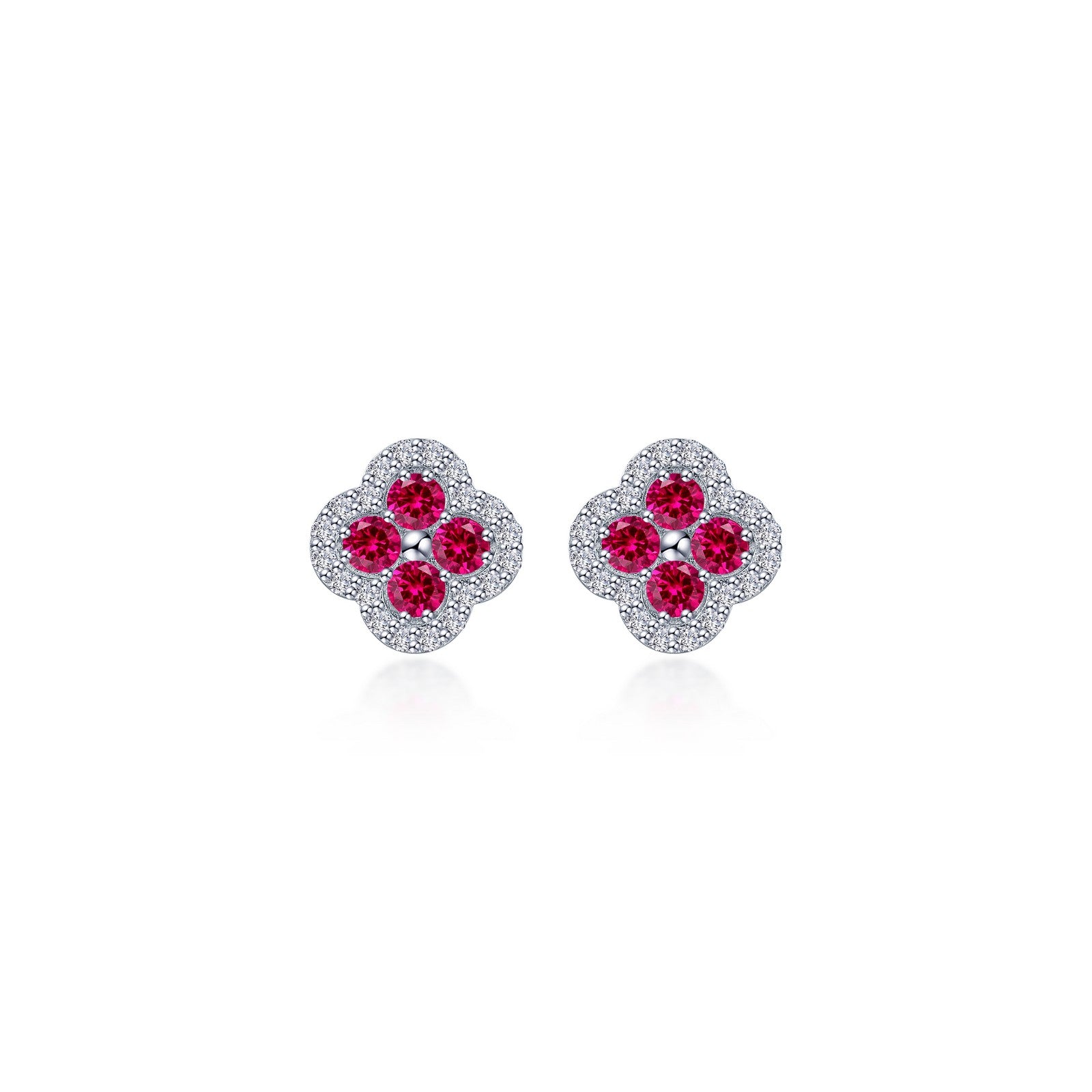 0.8 CTW Flower Halo Stud Earrings - Sterling Silver Floral Diamond Earrings for Women | Perfect for Weddings, Anniversaries & Everyday Elegance