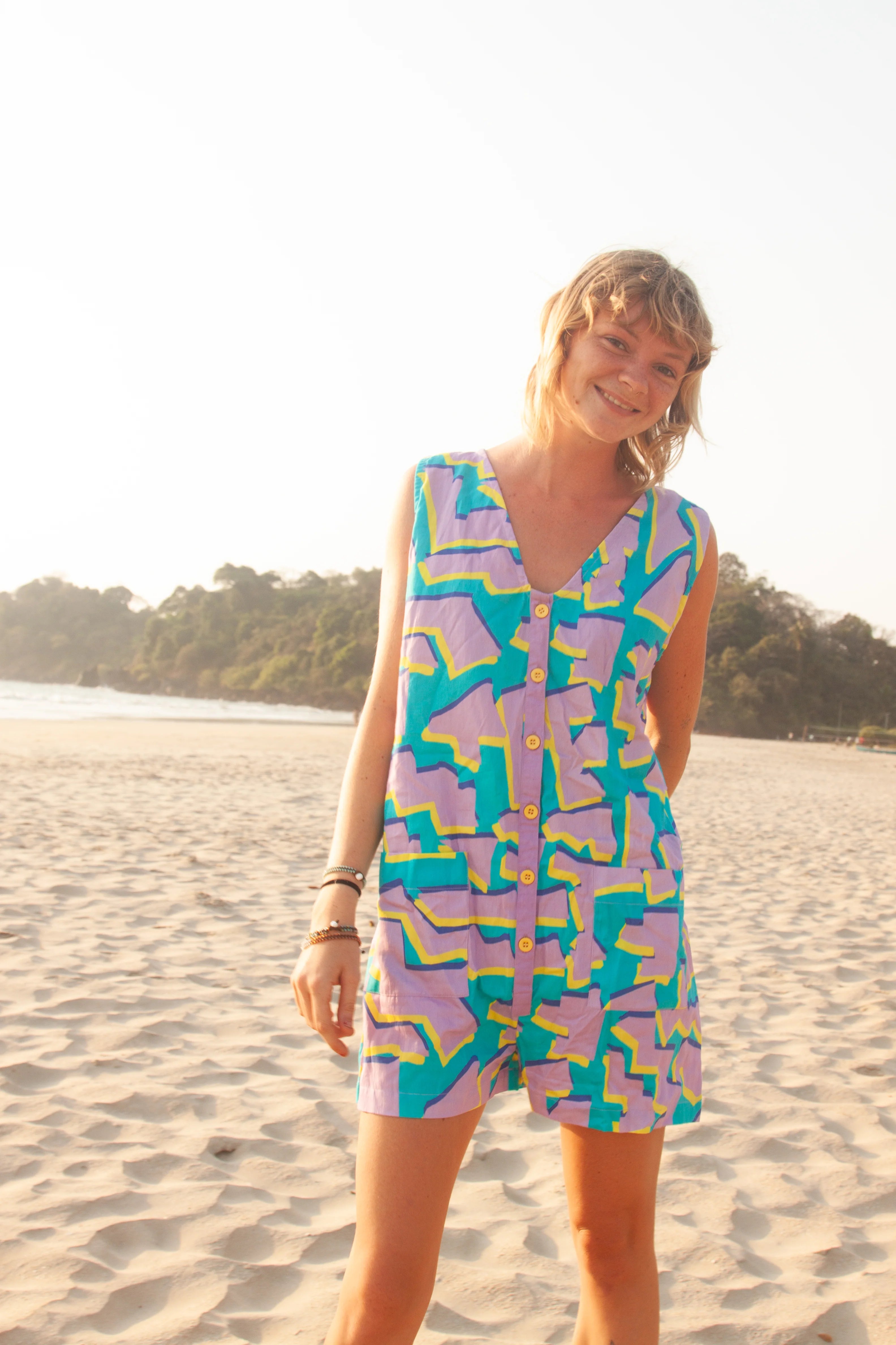 Miss Pompom 3D Printed Women's Swim Cover Up - Stylish Poolside Playsuit for Beach Vacation & Summer Outings