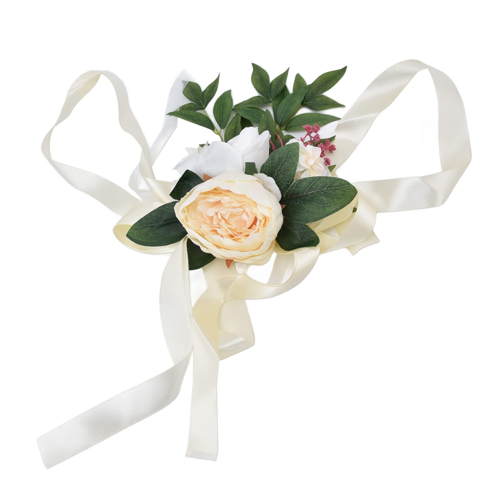 Artificial Wedding Chair Flowers Decorations - Milky White Silk Floral Arrangements for Wedding, Birthday, Garden Party Decor | Perfect for Aisle, Reception & Outdoor Events