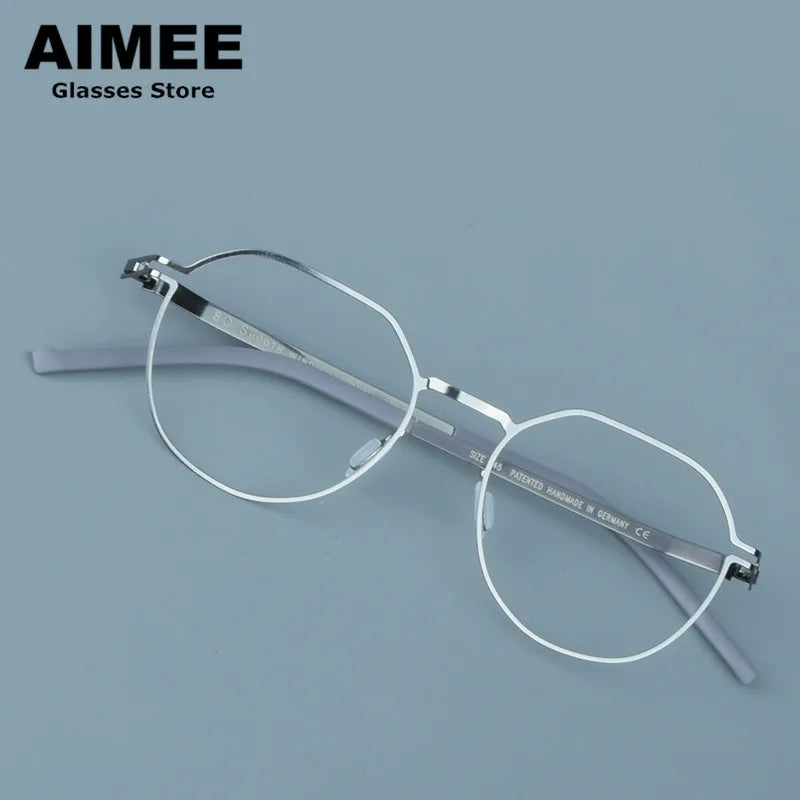 Aimee Women's Full Rim Flat Top Polygon Steel Eyeglasses Frame 13649 | Trendy Geometric Glasses for Women | Perfect for Work, Reading & Fashion Accessories