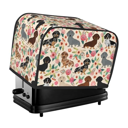 Dachshund Sausage Dogs Pink Flowers Print