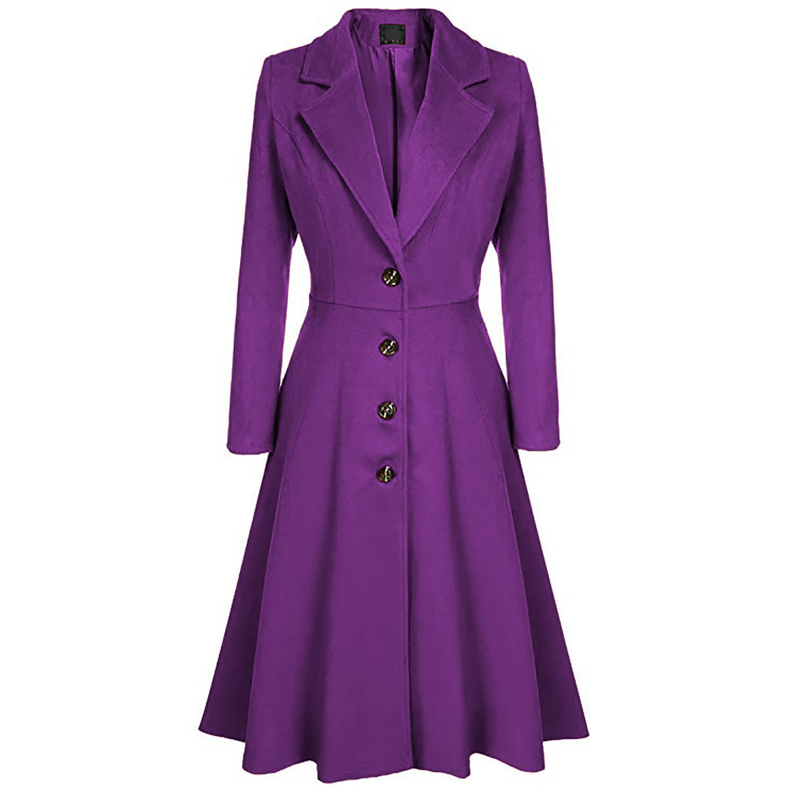 TARIENDY Women's Plus Size Winter Wool Coat - Long Tunic Single Breasted Trench Jacket in Casual Solid Colors | Warm Outerwear for Work, Travel & Daily Wear