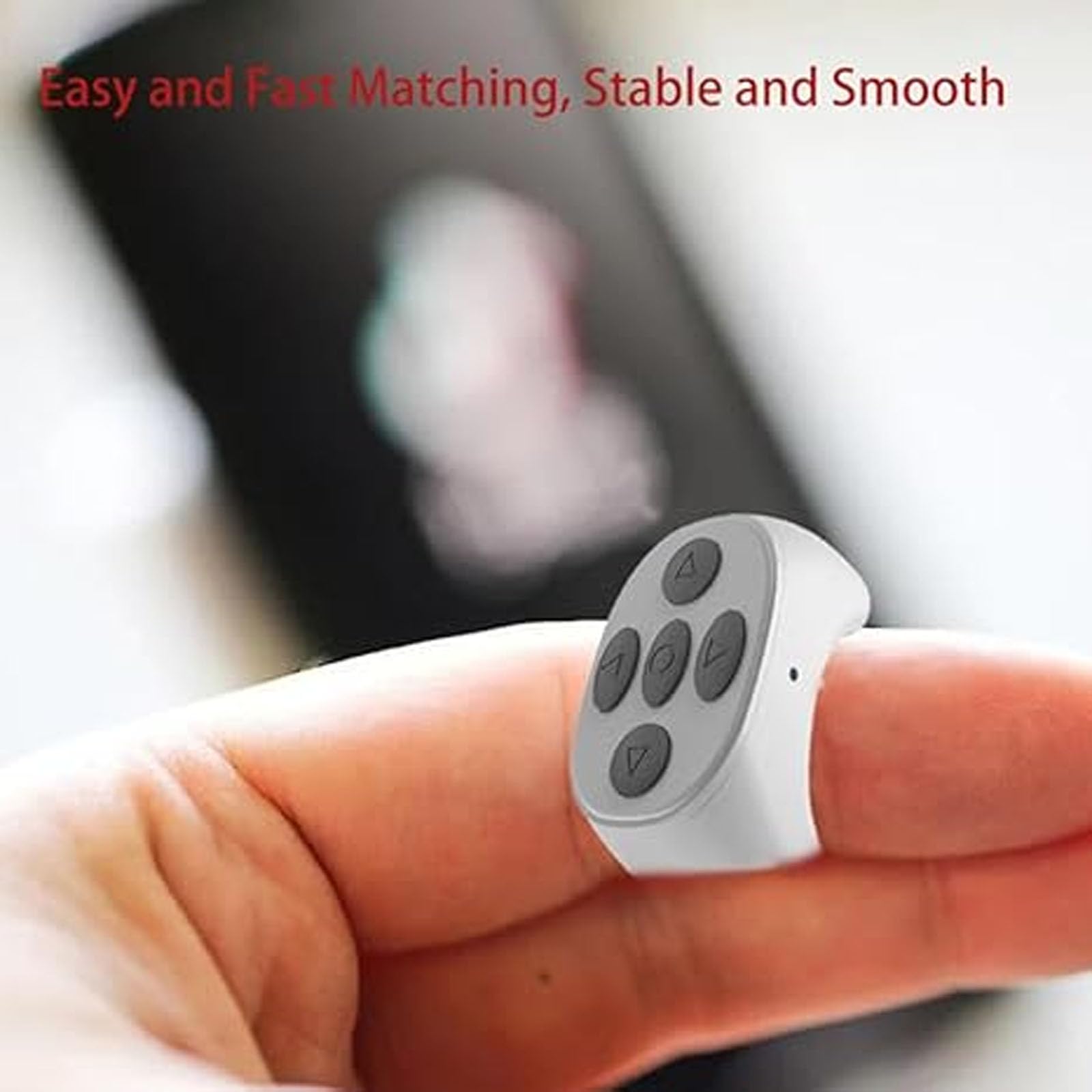 Wireless Bluetooth Page Turner Remote Control for Phone Tablet Camera - Fingertip Presentation Clicker for Teachers, Presenters & Photographers (Black) - Perfect for Online Meetings, Slideshows & Hands-Free Photography