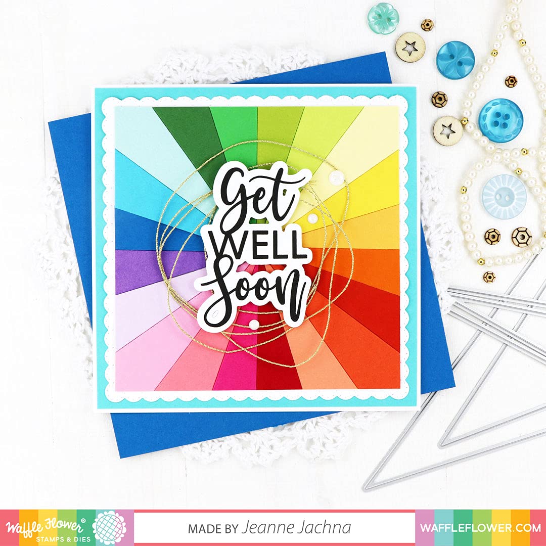 Waffle Flower Get Well Card Die Set - Floral Embossing Cutting Dies for DIY Greeting Cards, Scrapbooking, and Paper Crafts - Perfect for Handmade Get Well Soon Cards and Invitations