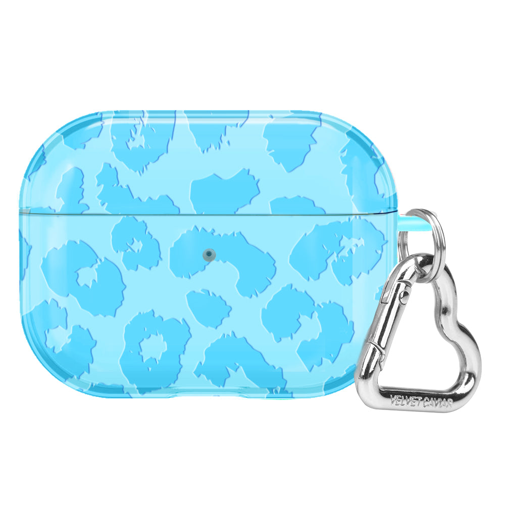 Aqua Blue Leopard Print AirPod Case - Stylish Protective Cover for AirPods 1/2/3 & Pro - Perfect for Gym, Travel & Everyday Use