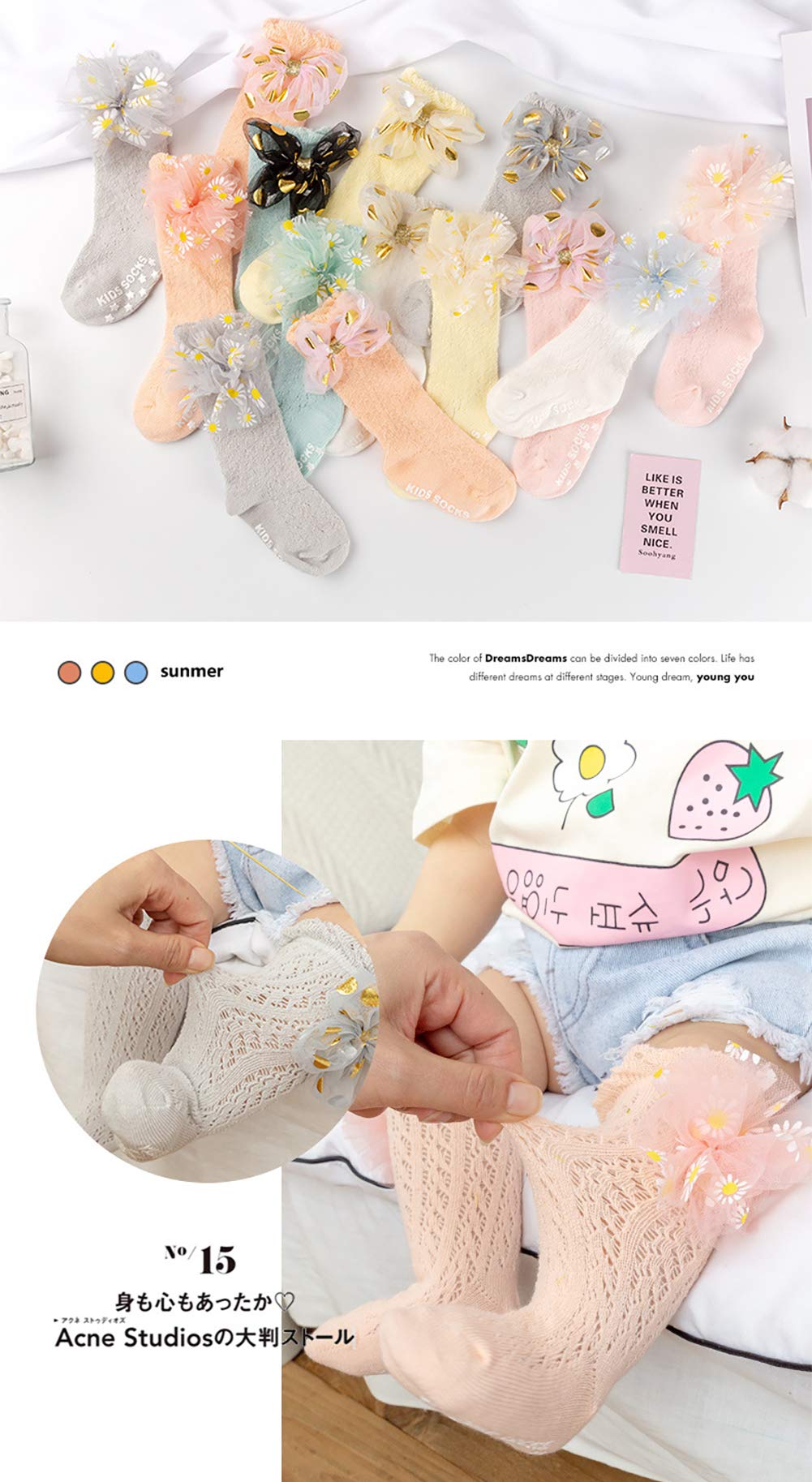1 Pair Baby Girls Boys Cotton Knee High Socks - Soft Uniform Tube Ruffled Stockings for 0-4T Toddlers - Perfect for School Uniforms, Photo Shoots & Everyday Wear