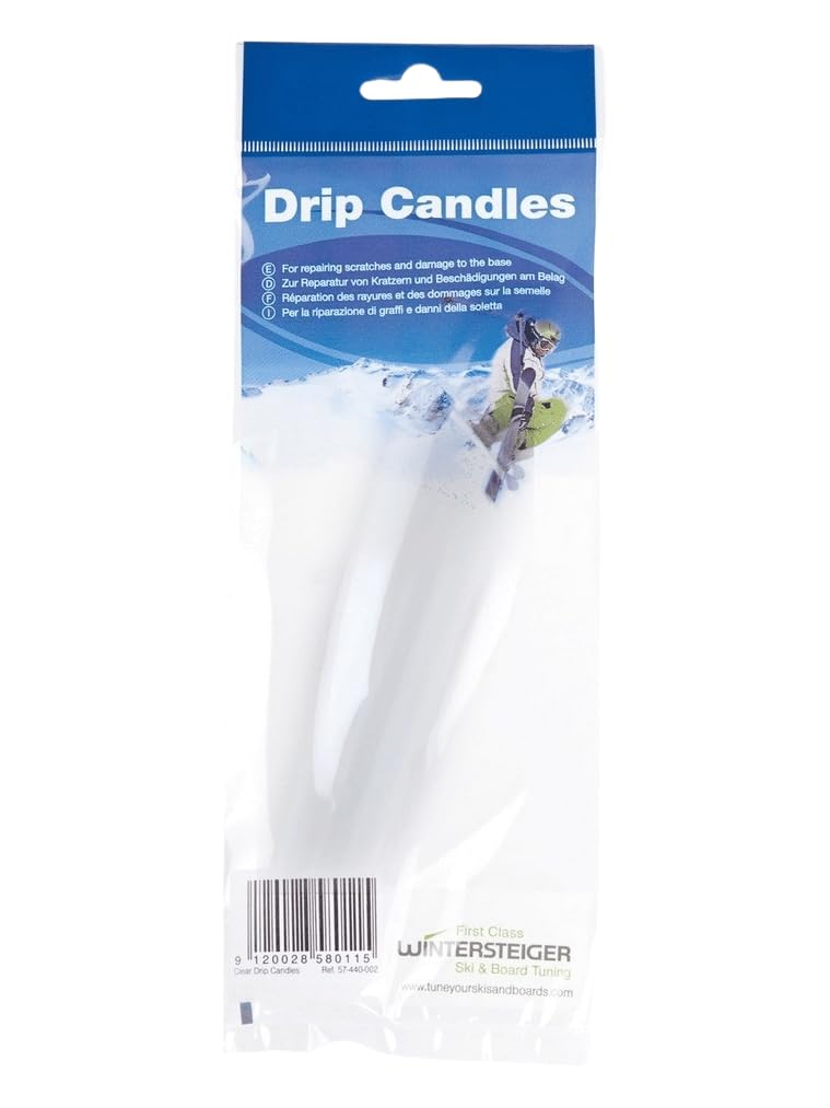 P-Tex Ski Repair Candles - 3-Pack Clear Drip Candle for Snowboard & Ski Base Repair - Essential Winter Sports Gear for On-Mountain Maintenance & DIY Fixes