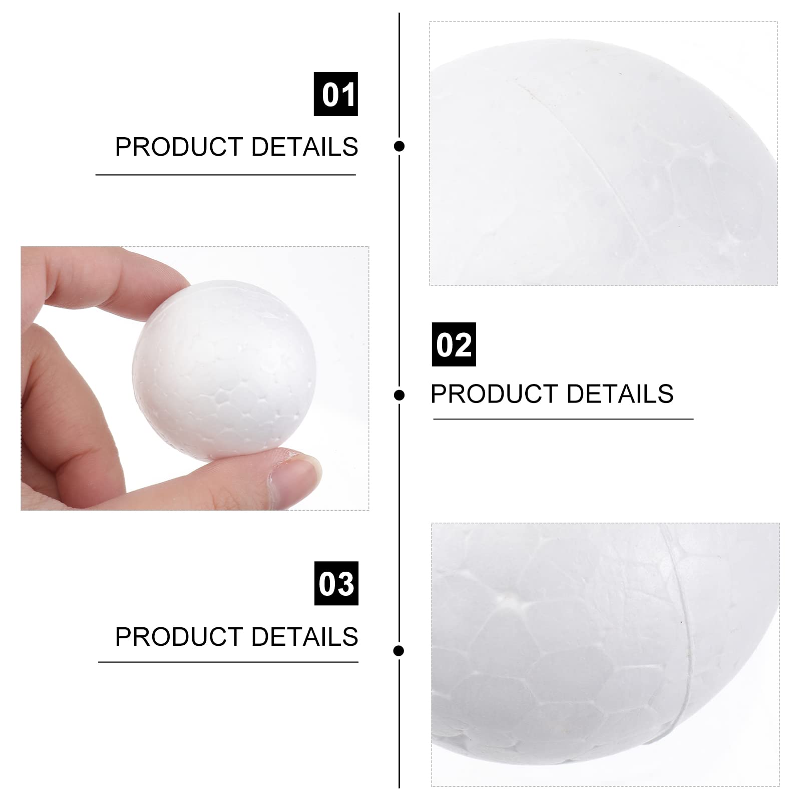 100pcs 1.57 Inch White Foam Balls - Polystyrene Craft Balls for DIY Christmas Snowballs, Wedding Decorations, Party Supplies - Perfect for Holiday Crafts, Ornaments, and Centerpieces