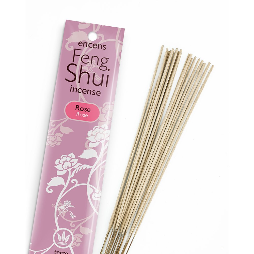 Feng Shui Incense Sticks - Rose Scent (Earth Element) for Meditation, Relaxation & Positive Energy at Home