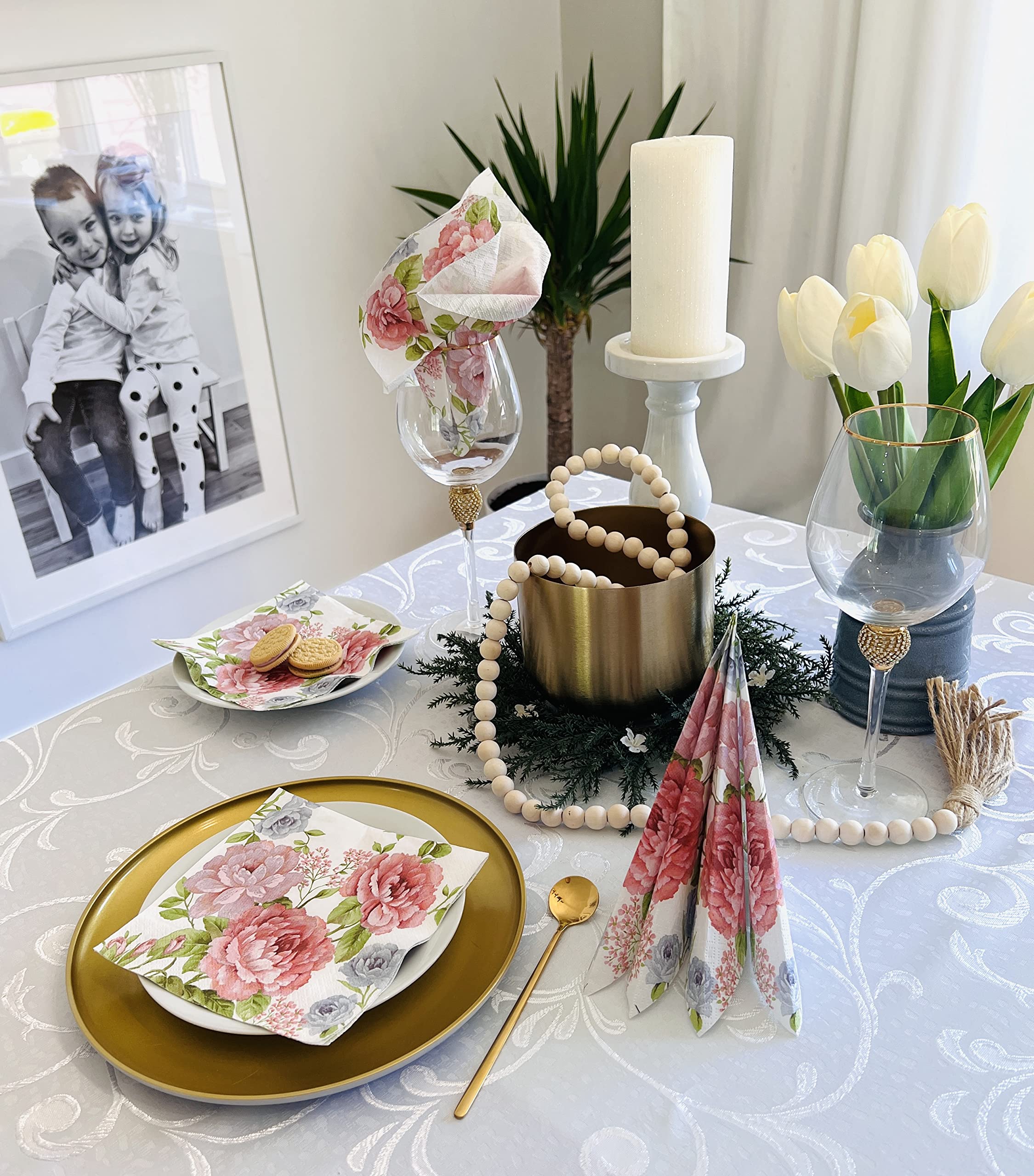 Julietta Pink Roses 3-Ply Paper Napkins - 13