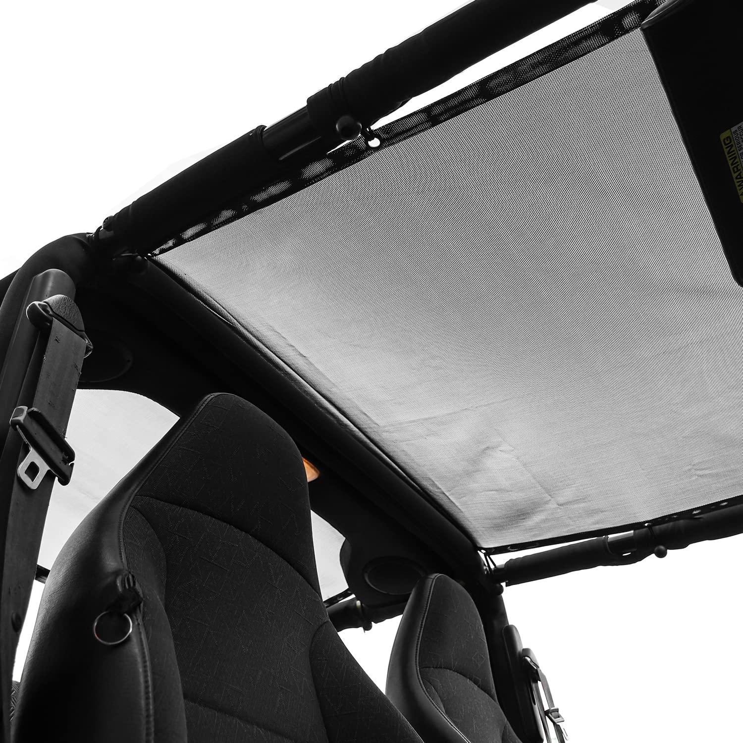 Jeep TJ Sunshade Mesh Top for 1996-2006 Wrangler TJ - UV Protection, Wind & Noise Reduction - Easy No-Tool Installation - Black 4-Door Bikini Sun Shade - Perfect Jeep Accessories Gift for Off-Road & Summer Driving