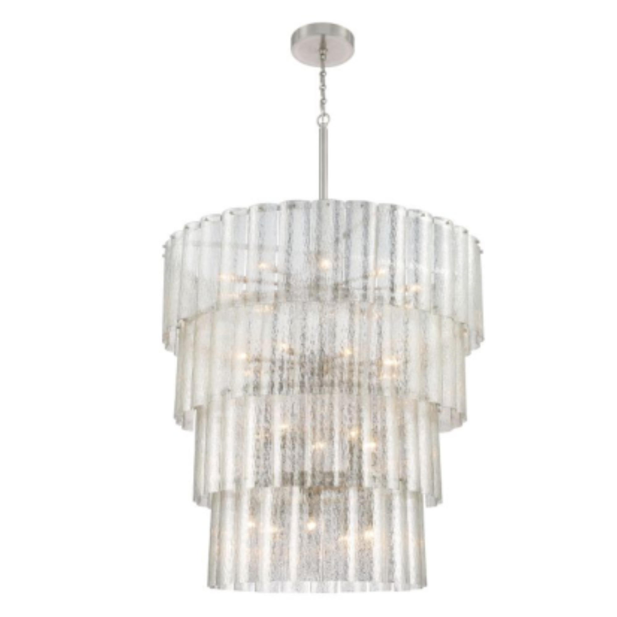 Craftmade Museo 28-Light Chandelier in Brushed Polished Nickel - Elegant Dining Room & Foyer Lighting Fixture for Modern Homes